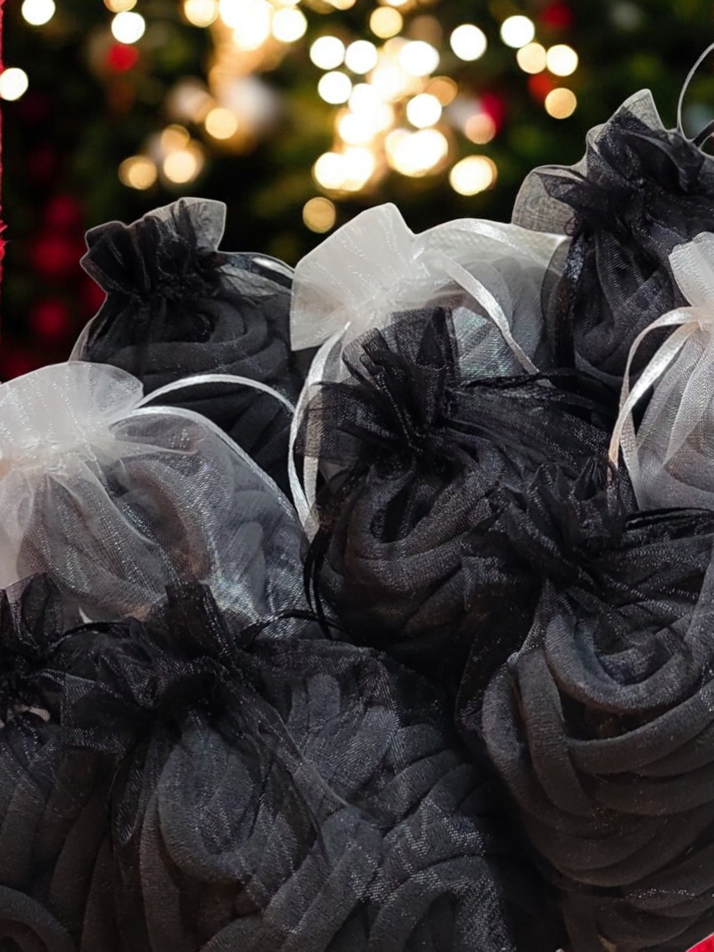 Black/Gray Hair Ties Medium Stretch 30 Count