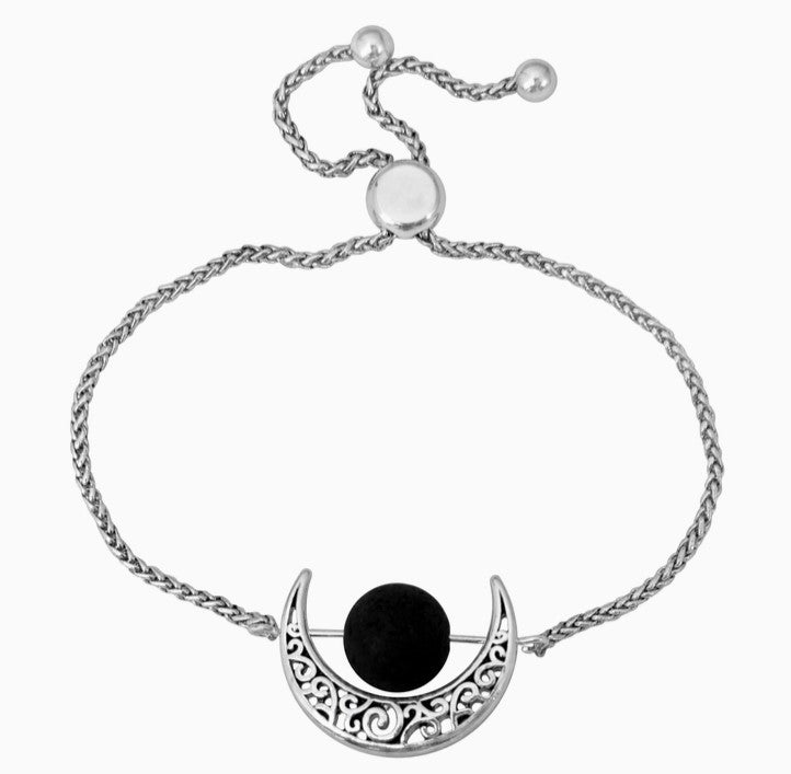 Lava Bead Essential Oil Diffuser Moon Bracelet