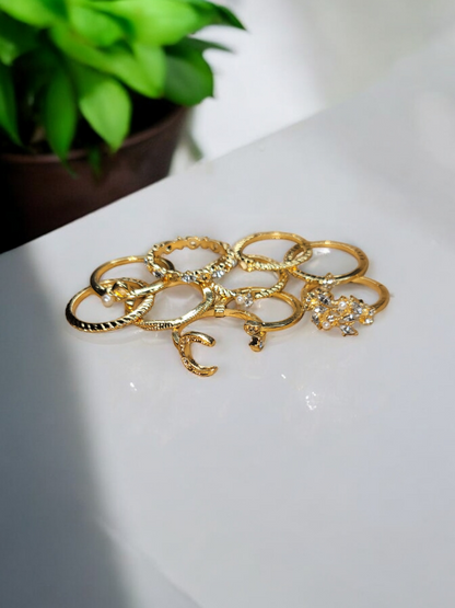 10 Piece Fashion Ring Set