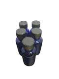 Set of 5-1oz. Boston Round Amber or Cobalt Blue Glass Bottles/W Phenolic Cone Caps