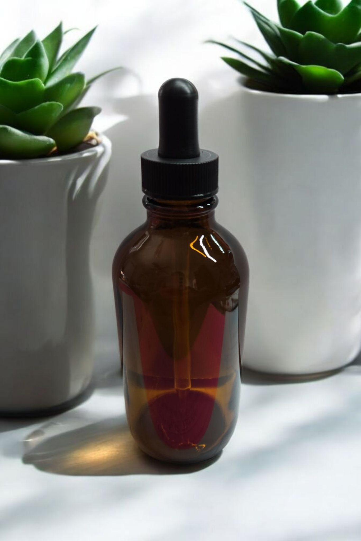 Set of 5 Amber Glass Dropper Bottles 4oz. or 2oz.