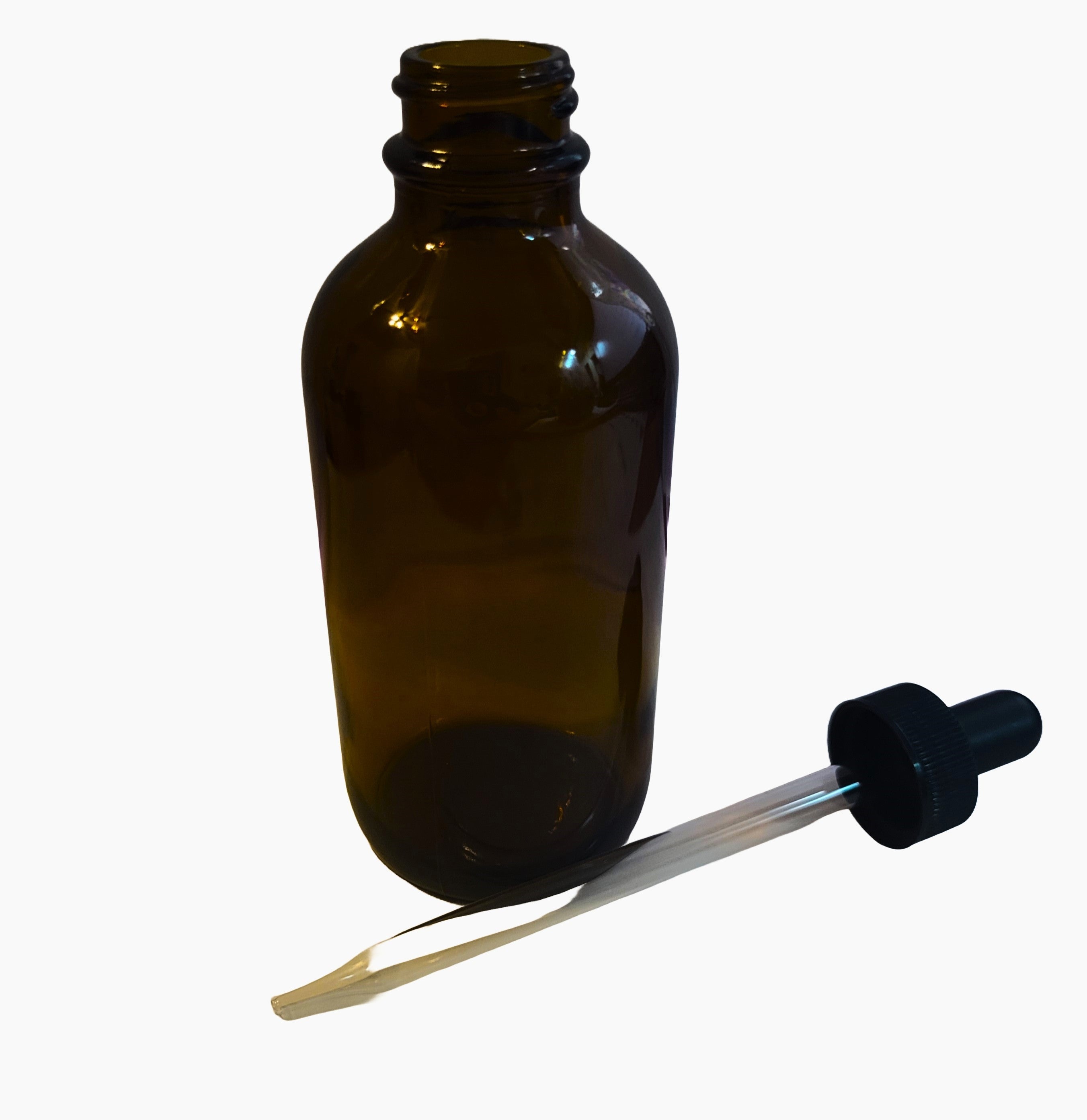 Set of 5 Amber Glass Dropper Bottles 4oz. or 2oz.