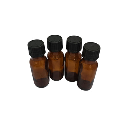 Set of 4-.5oz Amber or Cobalt Blue Bottles With Euro Reducer Caps