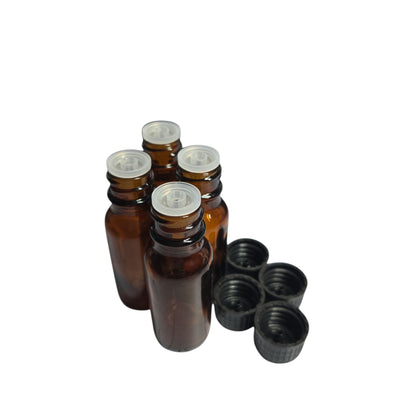 Set of 4-.5oz Amber or Cobalt Blue Bottles With Euro Reducer Caps