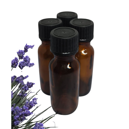 Set of 4-.5oz Amber or Cobalt Blue Bottles With Euro Reducer Caps