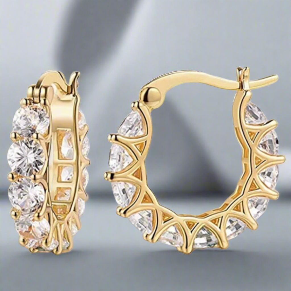 Cubic Zirconia Earrings: Gold-Color, Silver-Color