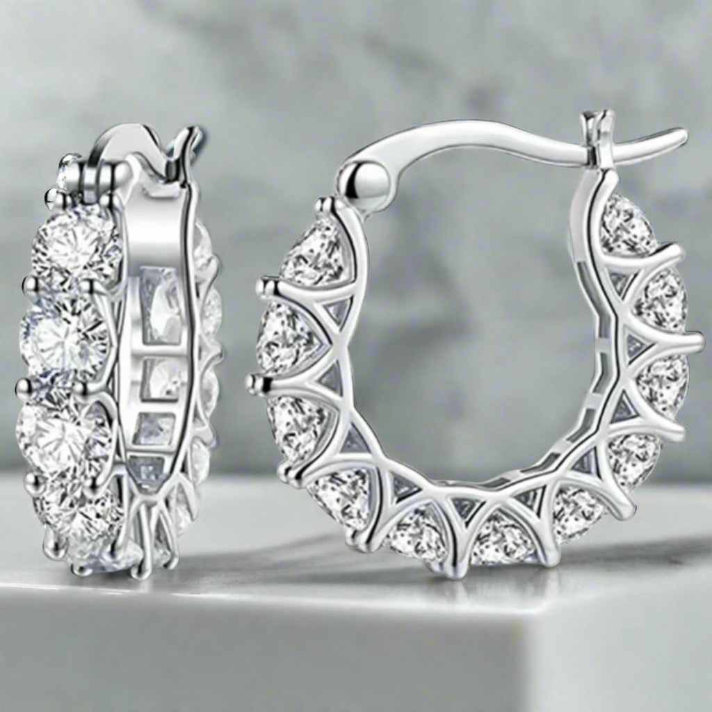 Cubic Zirconia Earrings: Gold-Color, Silver-Color