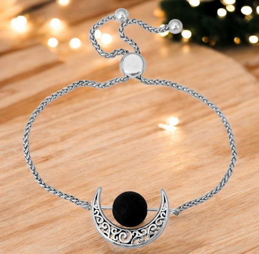 Lava Bead Essential Oil Diffuser Moon Bracelet