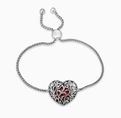 Lava Bead Essential Oil Diffuser Heart Bracelet