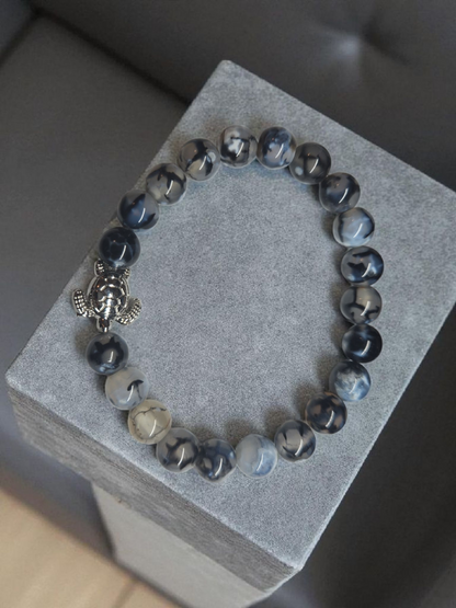 Natural Bead Bracelet/W Sea Turtle Charm 2 Styles