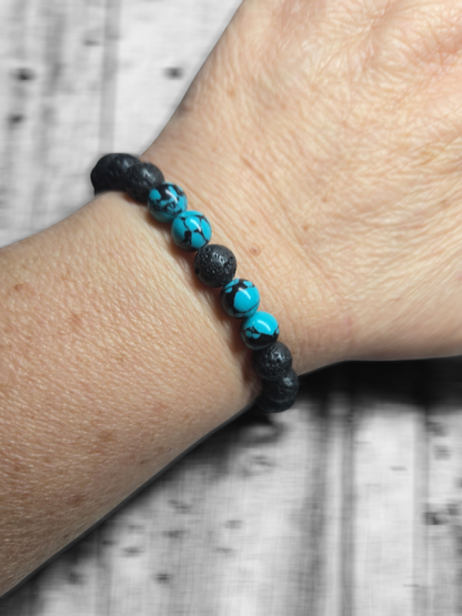 Mixed Bead & Lava Stone Aromatherapy Bracelet - 4 Different Styles Available