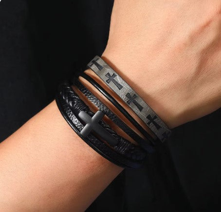 Men's Multi-layer Woven Leather Bracelet