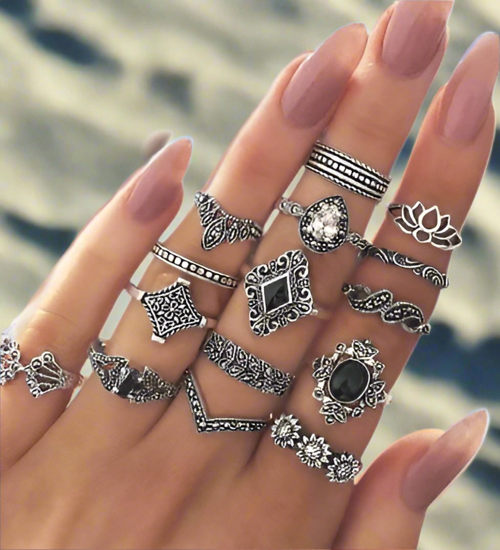 Fashion 15 Piece Ring Set