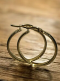 Stainless Steel 14k Overlay Hoop Earrings