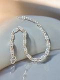 Sterling Silver-Over Lay Flower Bracelet