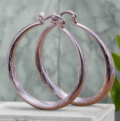 Sterling Silver Medium Sized Hoop Earrings