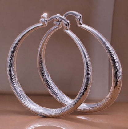 Sterling Silver Medium Sized Hoop Earrings