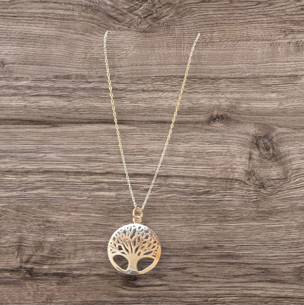 925 Sterling Silver Tree of Life Necklace 17 in.