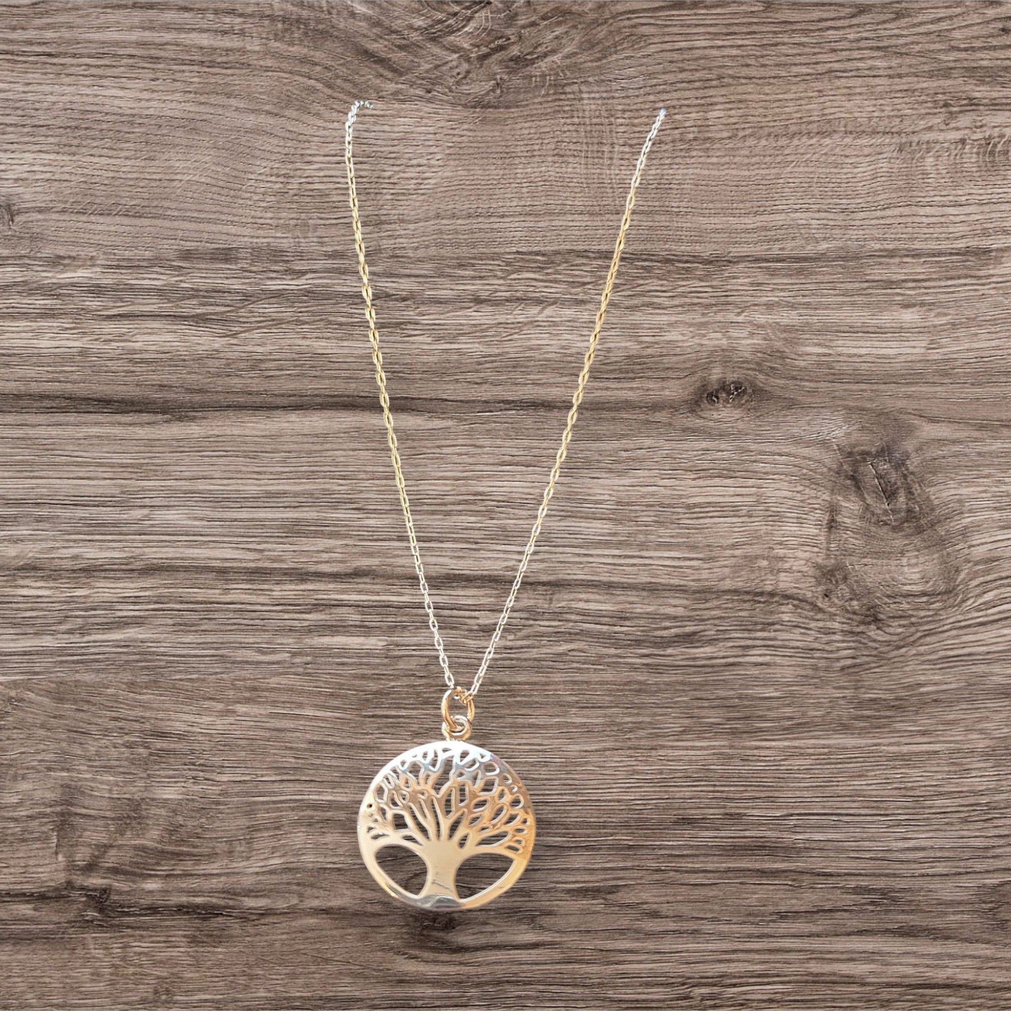 925 Sterling Silver Tree of Life Necklace 17 in.