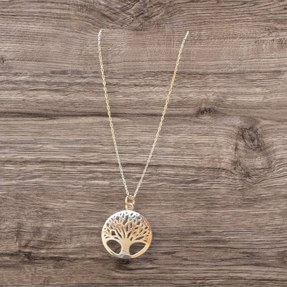 925 Sterling Silver Tree of Life Necklace 17 in.