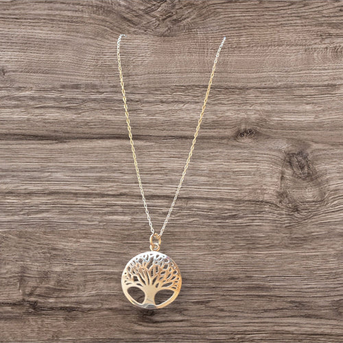 925 Sterling Silver Tree of Life Necklace 17 in.