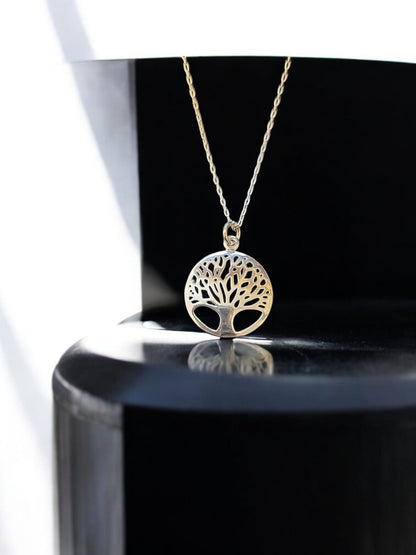 925 Sterling Silver Tree of Life Necklace 17 in.