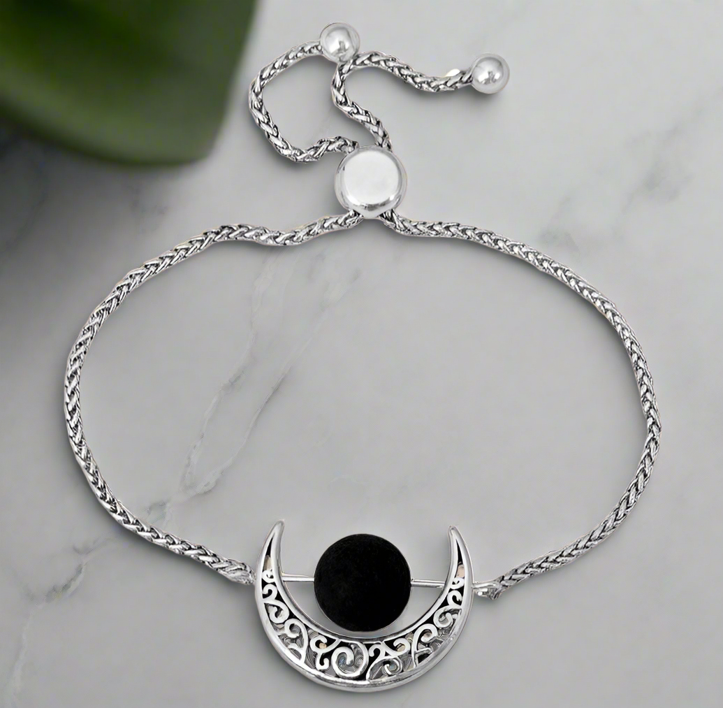 Lava Bead Essential Oil Diffuser Moon Bracelet
