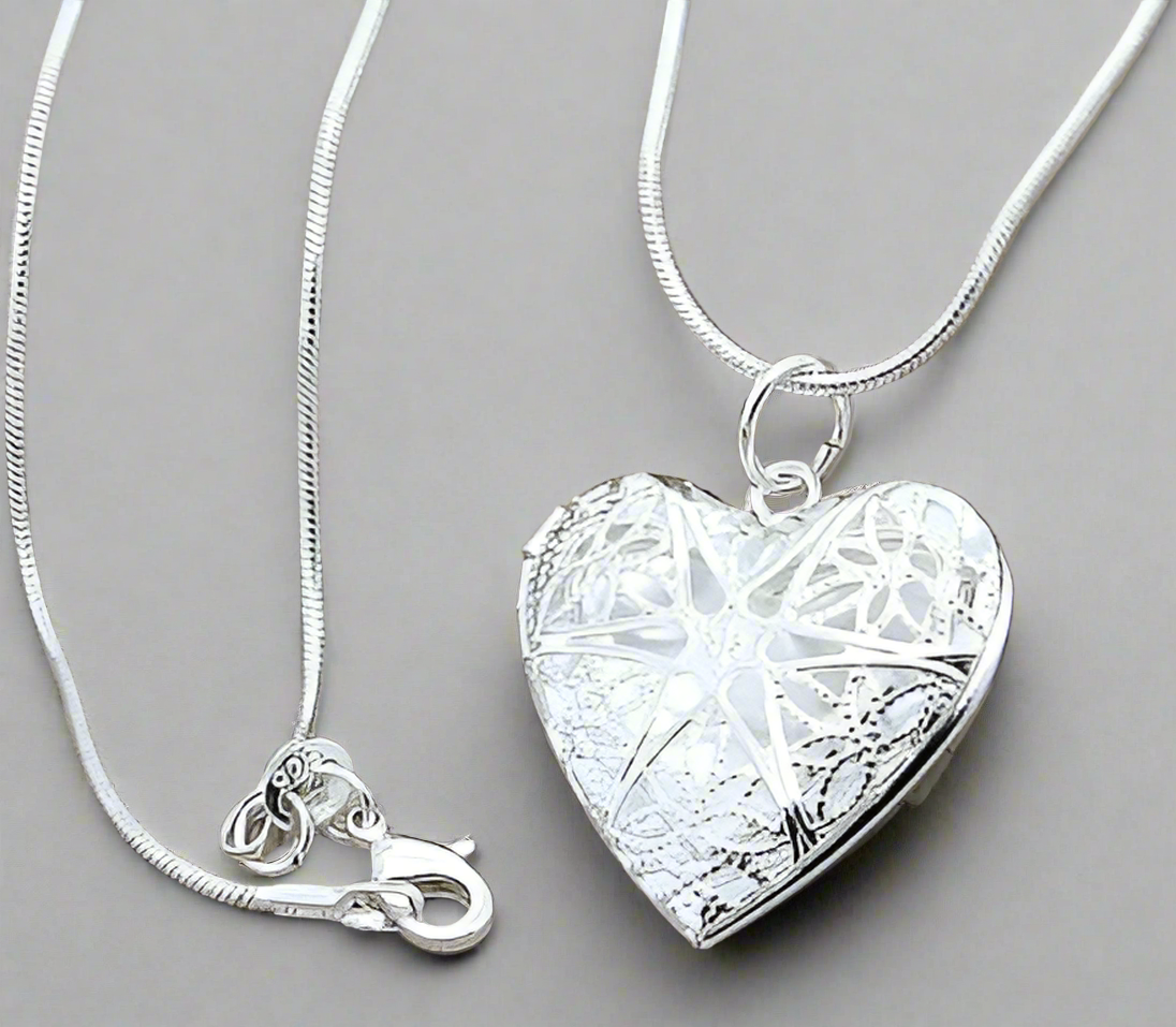 Sterling Silver Heart Locket Necklace