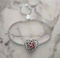 Lava Bead Essential Oil Diffuser Heart Bracelet