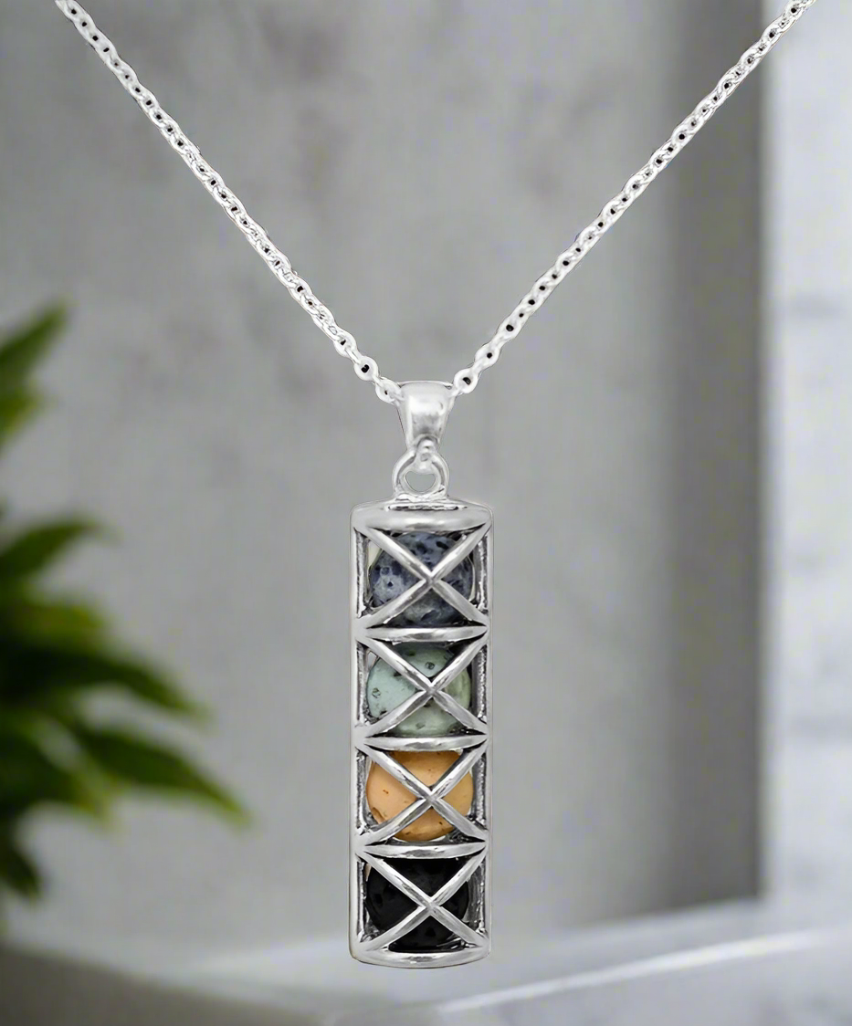 Lava Bead Essential Oil Diffuser Cage Necklace
