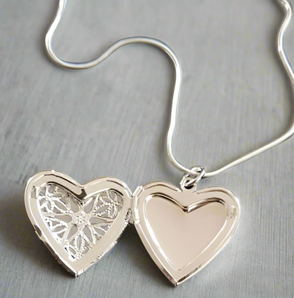 Sterling Silver Heart Locket Necklace