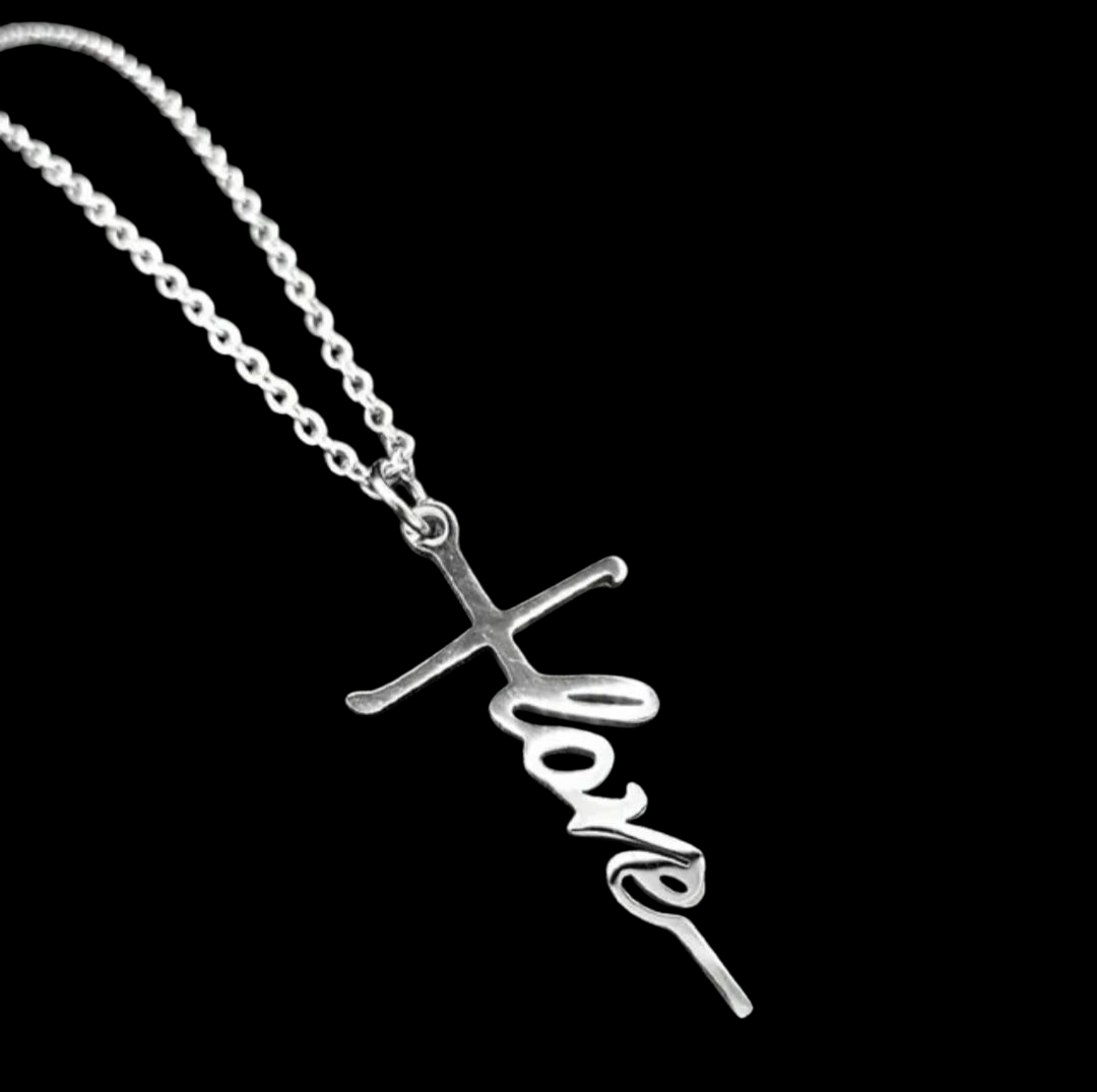 Cross Necklace Trust, Love, Jesus, Faith